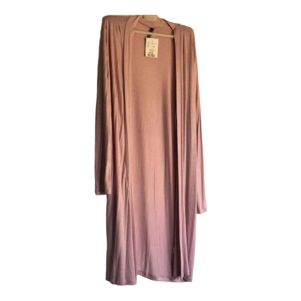 NWT size large knee length pale pin cardigan